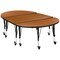 Flash Furniture Oval 47.5 W, 76 L, 25 H, Chrome, Laminate, Particleboard, Steel, Wood Grain XU-GRP-A3048CON-48-OAK-T-P-CAS-GG - alternate 10